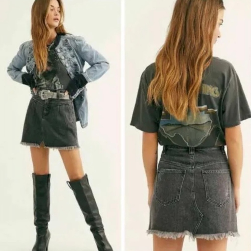 Free People | We the Free Side Car Denim Pleated Mini Skirt 28